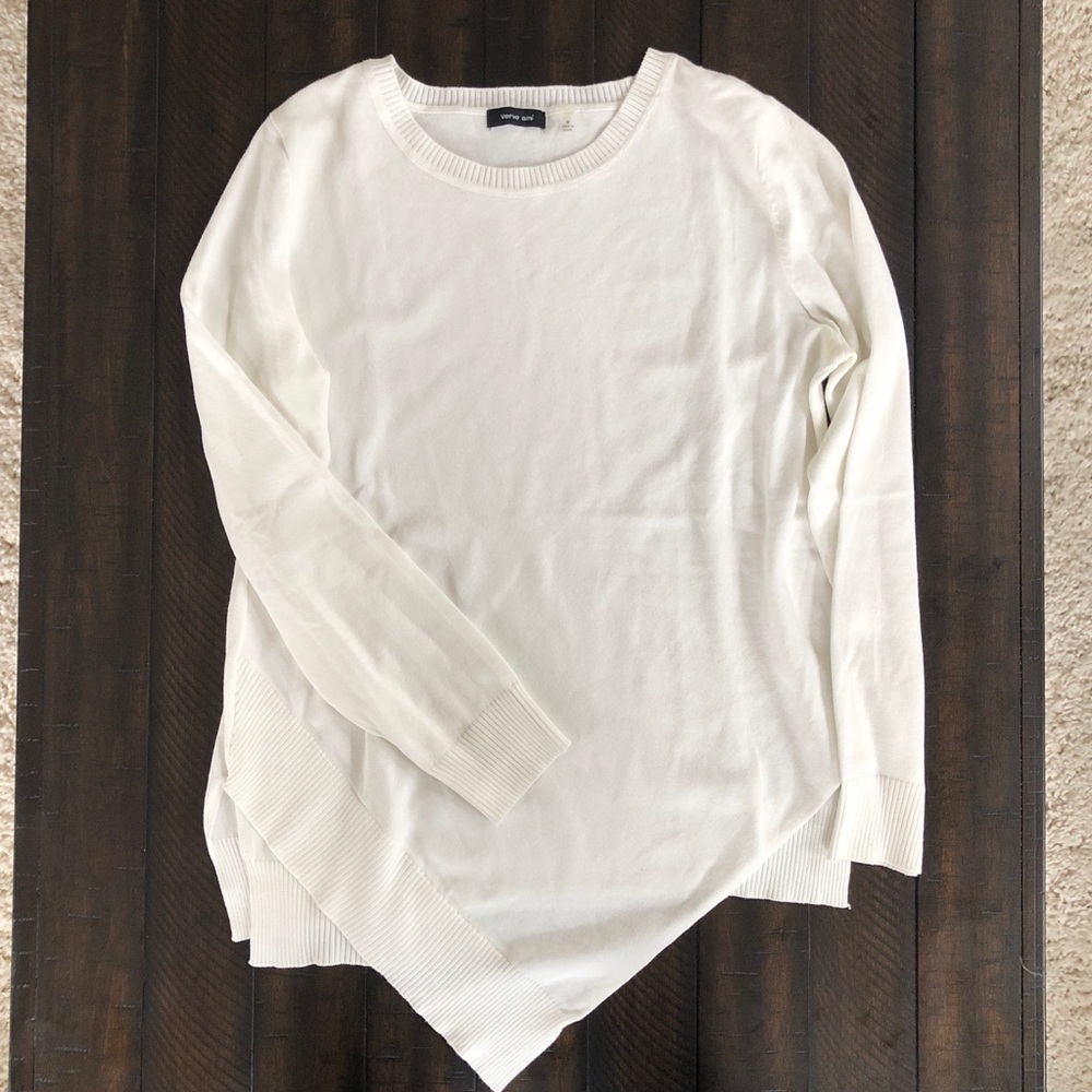 Asymmetrical Crew Neck Sweater